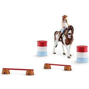 schleich Horse CLUB 42441 12-delige paardenset Hannahs rijpaard, rodeo-paardrijden met cowgirl en paard, realistische western rodeo, boerderij, paarden, speelgoed voor jongens en meisjes vanaf 5 jaar