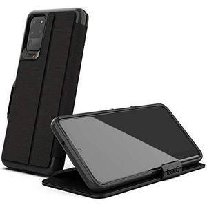 Gear4 Oxford Eco Folio ontworpen voor Samsung Galaxy S20 Ultra hoes, beschermhoes beschermd door D3O telefoonhoes, gerecycled kunststof booklet-hoes, zwart