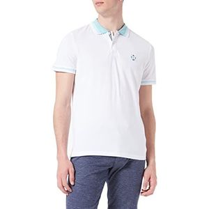 TOM TAILOR Uomini Basic piqué poloshirt met stretch 1031604, 20000 - White, S
