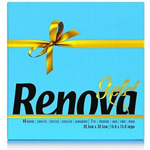 Renova Servetten, goud, blauw, 2-laags, 40 servetten, groot formaat