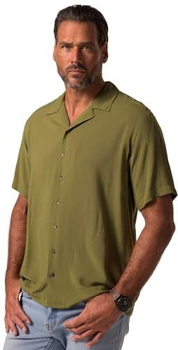 JP1880 - Overhemd - Groen - Effen - Halve Mouw - Regular Fit