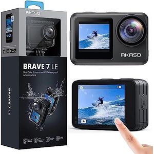 AKASO - Brave 7 LE - Actiecamera - 4K - 30FPS - 20MP - WiFi - 40M Duikcamera - IPX7 - Dubbel Scherm