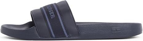 TOMMY HILFIGER Dames HILFIGER POOLSIDE met WEBBING Slides, BLAUW (Space Blue), 5 UK, Blauw Ruimte Blauw, 38 EU