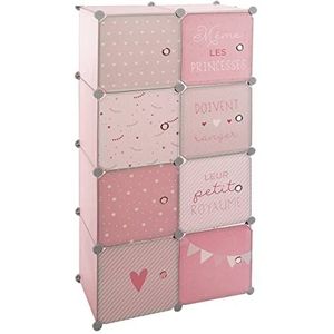 ATMOSPHERA CREATEUR D'INTERIEUR Atmosphera kledingkast met opbergruimte en kledingkast voor kinderkamer, roze, hoogte 124 cm, ijzer, cm