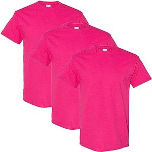 Gildan T-shirt van dik katoen, stijl G5000, multipack heren T-shirt (3 stuks), Heliconia (3 stuks), L