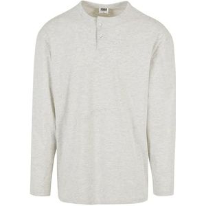 Urban Classics Men's Organic Oversized Henley Longsleeve T-shirt, lichtgrijs, M, lichtgrijs, M