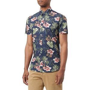 JACK & JONES Jjchill AOP Shirt Ss Shirt voor heren, navy, S