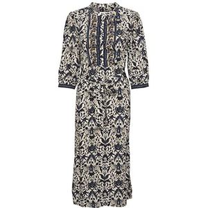 Part Two Sali Dress, Navy Block Print, 34, Navy Block Print, 32