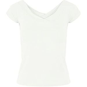 PIECES Dames PCMALIVA SS Off Shoulder V-hals Top Noos T-shirt, helder wit, S