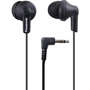 Panasonic ErgoFit bedrade hoofdtelefoon, in-ear hoofdtelefoon met dynamisch kristalhelder geluid en ergonomische, op maat gemaakte hoofdtelefoon (S/M L), 3,5 mm jackconnector voor mobiele telefoons en