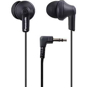 Panasonic ErgoFit in-ear hoofdtelefoon RP-HJE120-KA (mat zwart) dynamisch kristalhelder geluid, ergonomische comfortabele pasvorm