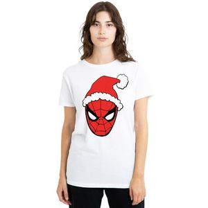 mandarin creative ltd Spider-Man Kerstman hoed dames T-shirt, wit, X-Large, Wit, XL