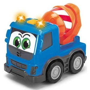 Dickie Toys - ABC Happy Volvo FMX, bouwvoertuigen voor peuters, kipper, cementmixer of container truck, licht & geluid, incl. batterijen, vanaf 1 jaar, 3-voudig gesorteerd, 13 cm