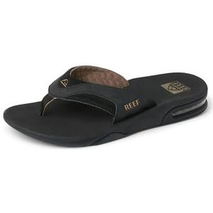 Reef Fanning Flip Flop voor heren, Zwart en Tan, 45 EU