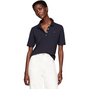 Tommy Hilfiger Dames 1985 REG Pique Polo SS WW0WW43224 S/S Polo, Desert Sky, XXS, Blauw (Woestijnhemel), XXS