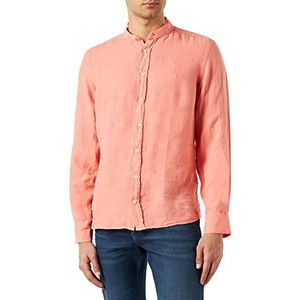 Hackett London Heren kledingstuk geverfd linnen P Shirt, Perzik, M