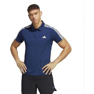 adidas Heren Train Essentials Piqué 3-Stripes Training Polo Shirt, dark blue/white, XXL