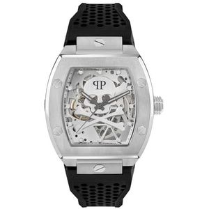 Philipp Plein Heren horloge analoog automatisch $KELETON, Zilver/Zilver/Lünette Zilver - Pwbaa2123, Klassiek