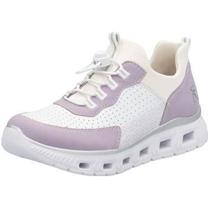 Slippers - Wit/Lila - Vrijetijdssneaker - MemoSoft - Snelsluiting - Sleehak