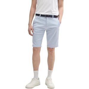 TOM TAILOR Bermuda shorts voor heren, 37651 Zigzag Dobby, lichtblauw/wit, 30