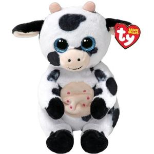 Ty Beanie Bellies - Herdly de koe met blauwe ogen glitter, pluche dieren met zachte bank, origineel 20 cm - T41287