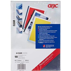 GBC 200 Micron A4 PVC Hi-Clear Binding Cover - Clear (Pack van 100)