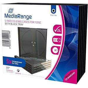 MediaRange BOX31 CD-lege hoes (voor 1 disc, 10,4 mm, 5 stuks) zwarte lade