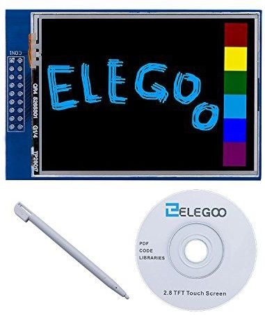 Elegoo - UNO R3 - TFT Touchscreen - 2,8 Inch - Inclusief SD Kaartsleuf en Bibliotheken op CD
