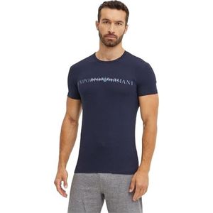 Emporio Armani Rubber Pixel Logo Crew Neck T-shirt, marineblauw, XL heren, Marineblauw, XL