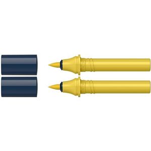 Schneider 040 Paint-It Twinmarker cartridges (Brush Tip - kwast, kleurintensieve inkt op waterbasis, voor gebruik op papier, 95% gerecyclede kunststof) lichtgoud 065