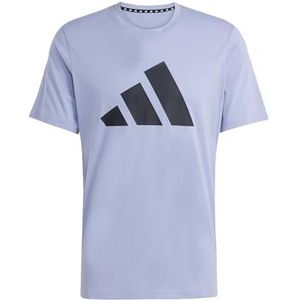 adidas Heren Train Essentials Feelready Logo Training Tee, Silver Violet/Black, M