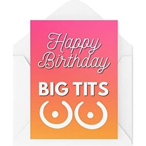 Grappige verjaardagskaarten | Best Friend Card Happy Birthday Big Tits | Wenskaart voor Hem Haar | Humor Laughter Banter Grap Fun | CBH151