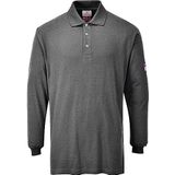 Portwest Vlamvertragende Antistatische lange mouw Polo Shirt Size: XL, Colour: Grijs, FR10GRRXL