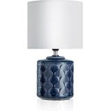 Pauleen 48021 Glowing Midnight table luminaire max. 20W for E14 lamps bedside table luminaire blue white 230V ceramic/fabric without lamp, Blauw, Wit