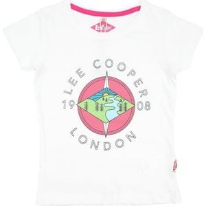 Lee Cooper Maglietta Ragazza T-shirt met korte mouwen voor meisjes, blanc, 8 Jaar