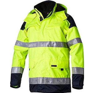 Top Swede 12601901207 Model 126 Hi-Vis wind en waterdichte 3-in-1 parka, geel/marine, maat XL