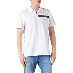 Armani Exchange Heren Sustainable Stripe On Heart Polo Shirt, wit, L