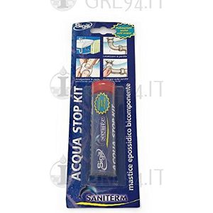 Sigill Acqua Stop Kit, tweecomponenten epoxy-afdichtmassa, stick 56 g, hecht op metalen en kunststoffen, hardt onder water, snelle en robuuste reparaties