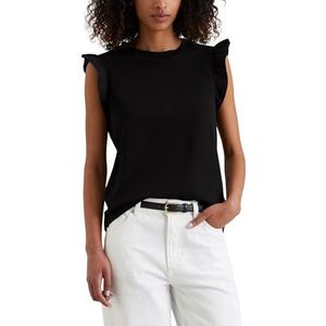 Marc O'Polo Denim Dames T-shirt met mouwen Volant Regular Fit, 0001, L