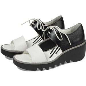 Fly London Dames BILU465FLY sandaal, wit/zwart, 3 UK, Wit Zwart, 36 EU