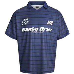 JACK & JONES Jcosignal Stripe Mesh V-hals Collar Ss, titanium, XL