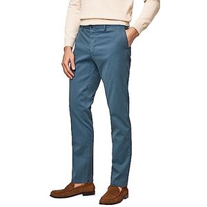 Hackett London Chino broek met textuur voor heren, marine Blazer, 31W / 30L