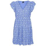VERO MODA - SONEY - Jurk - Lichtblauw/Wit - Katoen - V-hals - Kwartmouw