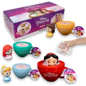 Sbabam Disney Princess Tea Party, Disney prinsessenpoppen, kleine poppen van de zeemeermin Ariel, Rapunzel, Assepoester en Sneeuwwitje, 2 stuks, kinderspelletjes aan de kiosk, cadeau-ideeën, vanaf 3