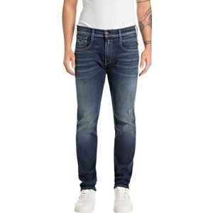 Replay - Anbass Hyperflex - Donkerblauwe Herenjeans - Slimfit