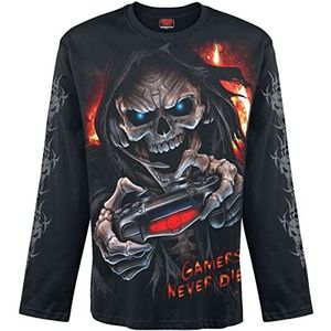 Spiral Respawn Shirt met lange mouwen zwart XL 100% katoen Gaming, Gothic, Horror, Rock wear