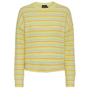 PCBINA LS O-Neck Knit BC, Icy Morn/Stripes: cdan-flx-pale limogeel, M