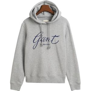 GANT REG Script Hoodie, Marineblauw (Dusty Navy), M