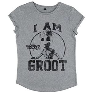 Marvel Guardians Of The Galaxy 2 - Collegiate Groot Women's Rolled-sleeve Melange grey S