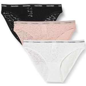 Calvin Klein Bikini-slipje voor dames, Veelkleurig (Zwart/Wit/Ingetogen), XL